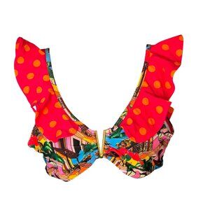 Colorful Ruffle Bikini Top